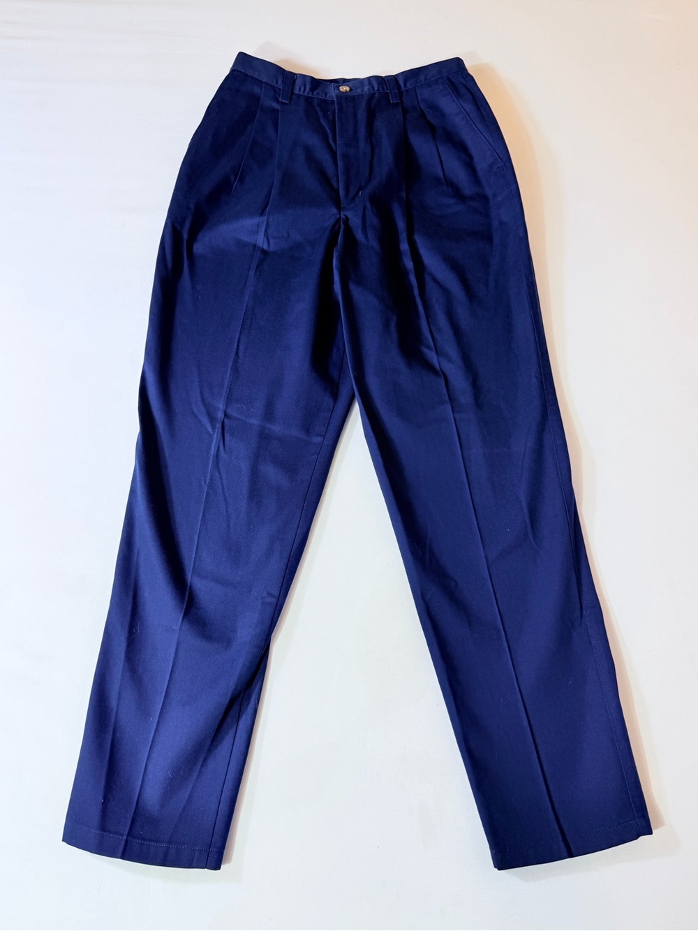 Eddie Bauer Blue Pleated Pants Women’s Size 10 Slash Pockets 100% Cotton